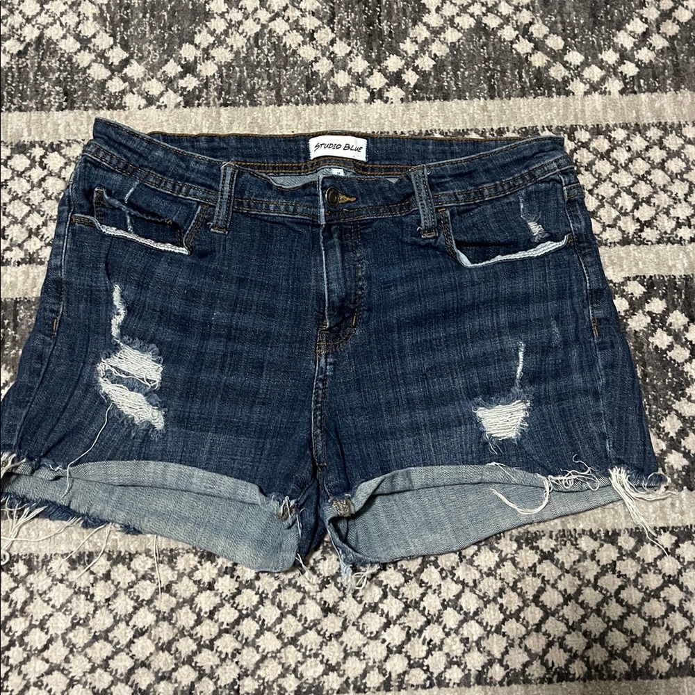Studio blue Distressed Denim Shorts